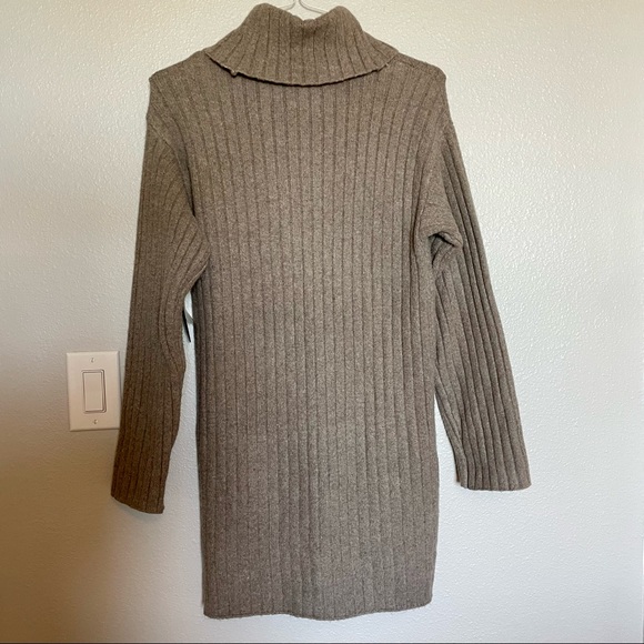 Abercrombie & Fitch Turtleneck Sweater Dress Knit Brown Taupe Women’s XS - Picture 2 of 8